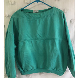 Woman's Vintage Turquoise Crewneck Designed in France 100% Cotton Size M